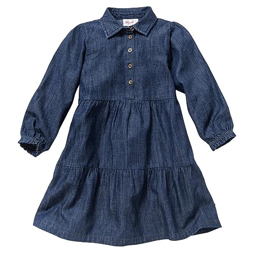 People Wear Organic Jeans-Kleid Kids blau Melange, 116 von People Wear Organic