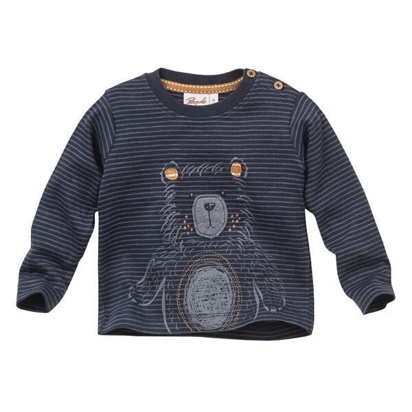 People Wear Organic Langarmshirt, blau, "Bär", Bio-Baumwolle von People Wear Organic