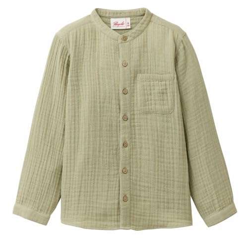 People Wear Organic Musselin-Hemd olivegrün, 122/128 von People Wear Organic