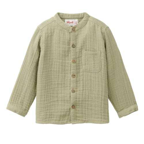 People Wear Organic Musselin-Hemd olivegrün, 62/68 von People Wear Organic