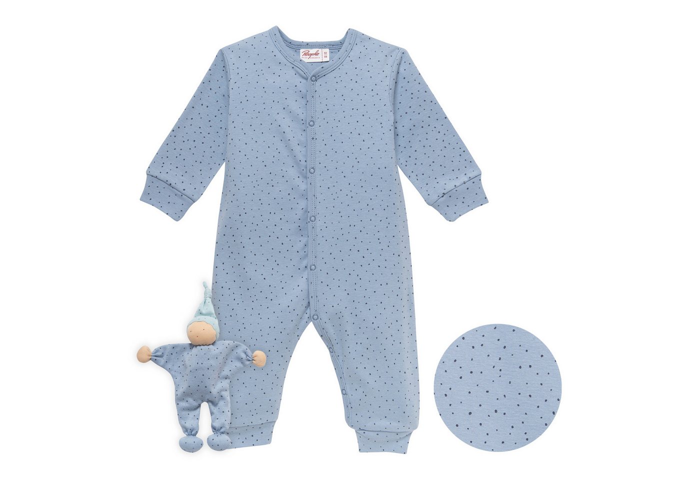 People Wear Organic Neugeborenen-Geschenkset mit Langarm Overall und Püppchen GOTS zertifiziert von People Wear Organic