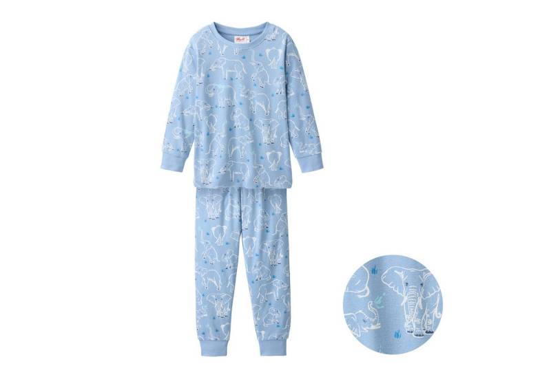 People Wear Organic Pyjama mit Elefanten Motiv, aus Bio-Baumwolle GOTS zertifiziert von People Wear Organic