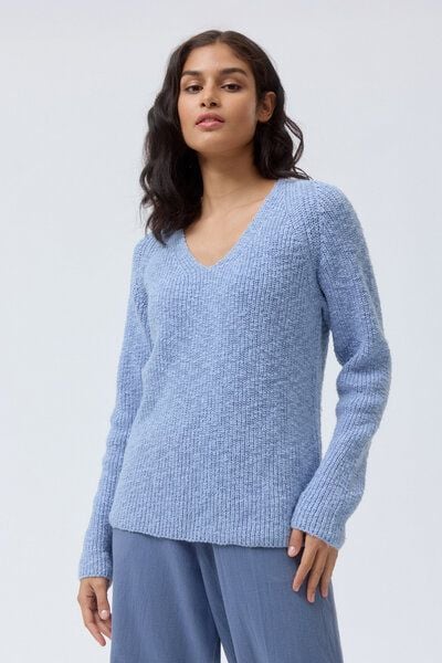 People Wear Organic Rippstrick Pullover, blau, Biobaumwolle People Wear Organic Rippstrick Pullover, blau, Biobaumwolle von People Wear Organic