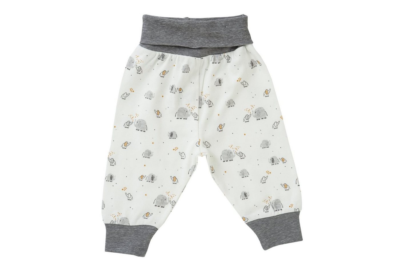 People Wear Organic Schlupfhose Babyhose, "Elefant", weiß/bedruckt, 100% Baumwolle (bio) Bio Baumwolle von People Wear Organic