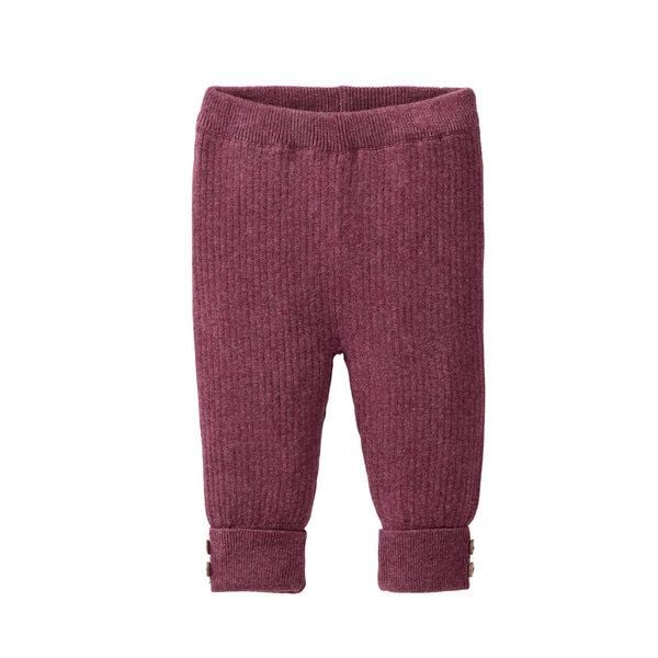 People Wear Organic Strick Hose, lila mélange, Bio-Baumwolle von People Wear Organic