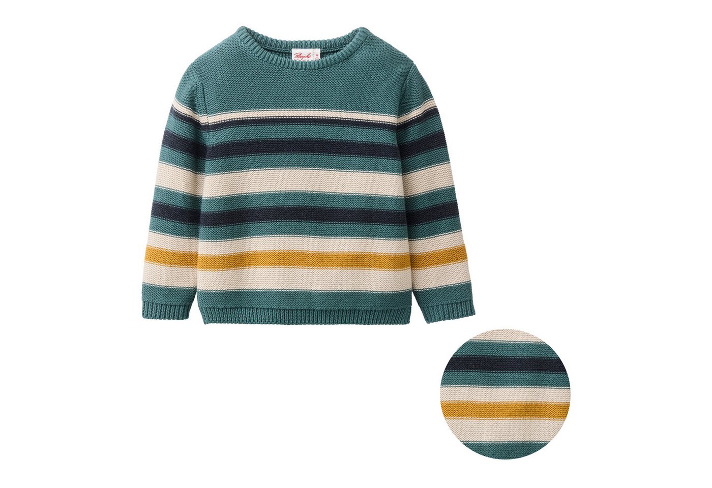 People Wear Organic Strickpullover, bunt geringelt aus Bio-Baumwolle von People Wear Organic