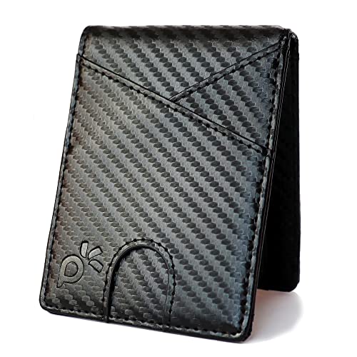 Geldbörse mit Geldklammer Geldbeutel Männer Portemonnaie Wallet Portmonaise Herren Geldtasche klein Portmonee RFID Kreditkartenetui Brieftasche Kartenetui Geldclip Carbon Etui von People