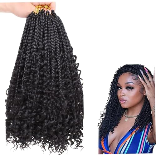 Häkelschalen, Box -Zöpfe Häkelhaar 8pcs 14 Zoll realistisch Boho Häkeln Zöpfe für schwarze Frauen Modebox Flecken Haare chaotische Häkelhaare für Frauen & Mädchen, Haarverlängerungen von Peosaard