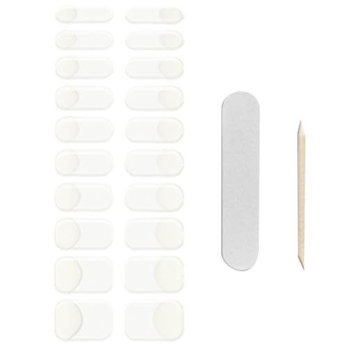Halbhärtete Gelnagelstreifen 20pcs/Set französische Spitze Gel-Nagelaufkleber Salonqualität klare Basisnagellackstreifen langlebig gel anhaltende Gel-Nagel-Kit Frauen DIY Manicure Style 2 von Peosaard