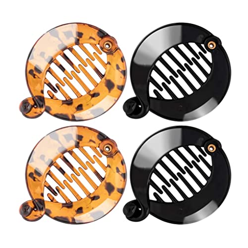 Harzhaarklammern, verschiedene runde Bananenhaarkämme Fischschwanzgriffe für Frauen Mädchen 4 Pack (Multi -Farbe), 1 von Peosaard