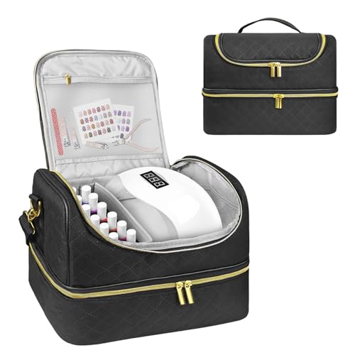 Nagelmaterial, Nagellack Organizer Hülle Doppelschicht Nagellack Organizer Halt bis zu 60 Flaschen Nagellack 13x9x10 Tragbarer Abnehmbarer Nagellackhalter, Nagellackhalter Nagelmaterial, Nagellack Organizer Hülle Doppelschicht Nagellack Organizer Halt bis zu 60 Flaschen Nagellack 13x9x10 Tragbarer Abnehmbarer Nagellackhalter, Nagellackhalter von Peosaard