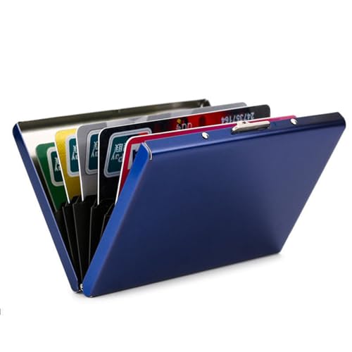 Peosaard Kreditkartenschutz, Metallkartenhalter für RFID -Scanschutz 6 Slots Kreditkartenhalter Multi -Taschen Compact Lightweight Kreditkartenschutz, Metall Visitenkarteninhaber von Peosaard