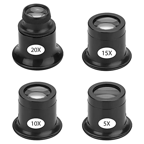 Peowuieu 4 STÜCKE Lupe VergrößErn Brillen Lupen Set 5X 10X 15X 20X Uhr Reparatur Lupe Lupe Set Lupe VergrößErn für Uhren Schmuck von Peowuieu