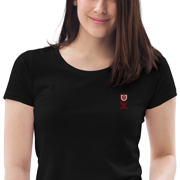 PepMelon Besticktes Tulpen Blume Bauhaus Stil T-Shirt aus Bio-Baumwolle - Damen von PepMelon