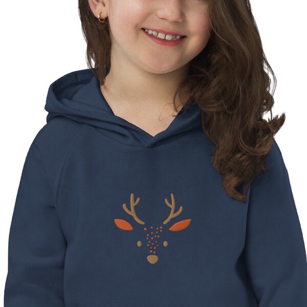 PepMelon Hirsche Kinder Eco Hoodie bestickt, Pullover für Kinder von PepMelon