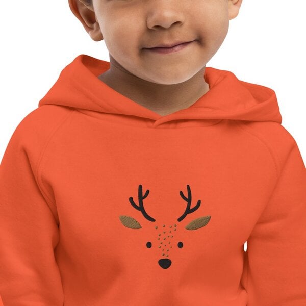 PepMelon Hirsche Kinder Eco Hoodie bestickt, Pullover für Kinder von PepMelon