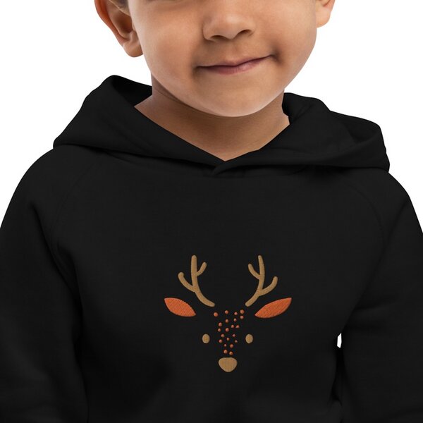 PepMelon Hirsche Kinder Eco Hoodie bestickt, Pullover für Kinder von PepMelon