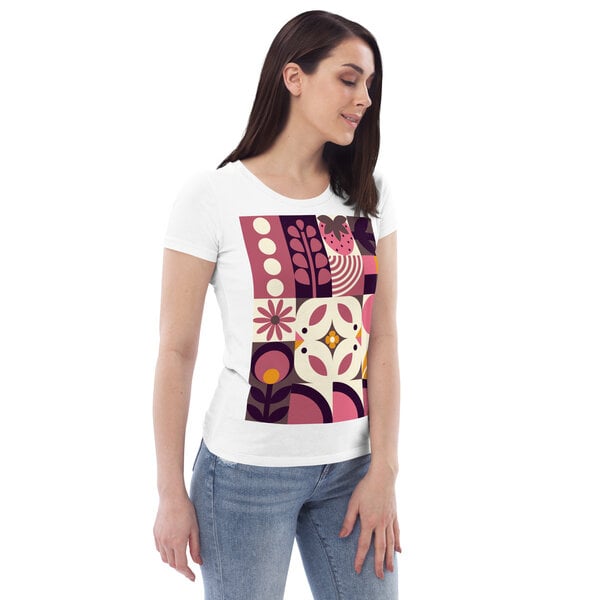 PepMelon Spring Birds Bauhaus T-Shirt aus Bio-Baumwolle - Frauen von PepMelon