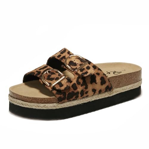 PepStep Pantoletten für Damen mit weichem Kork-Fußbett und Riemen, modische Plateau-Sandalen, bequemer Slip-On-Stil, Pltfleopard, 39 EU PepStep Pantoletten für Damen mit weichem Kork-Fußbett und Riemen, modische Plateau-Sandalen, bequemer Slip-On-Stil, Pltfleopard, 39 EU von PepStep