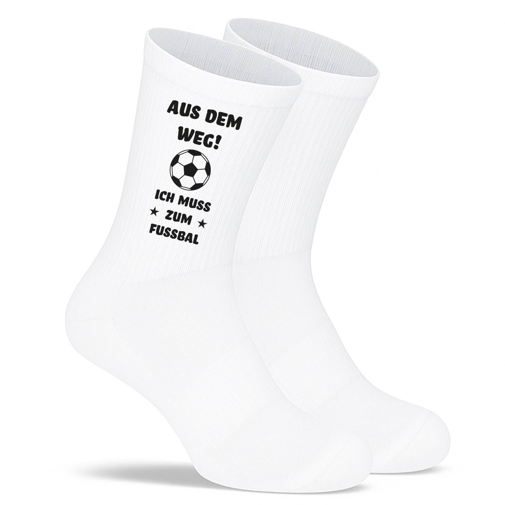 Socken „Aus Dem Weg. Ich Muss Zum Fußball" | Lustige Fußball-Socken Geschenk Für Fußballfans & Kicker von PepamGeschenke