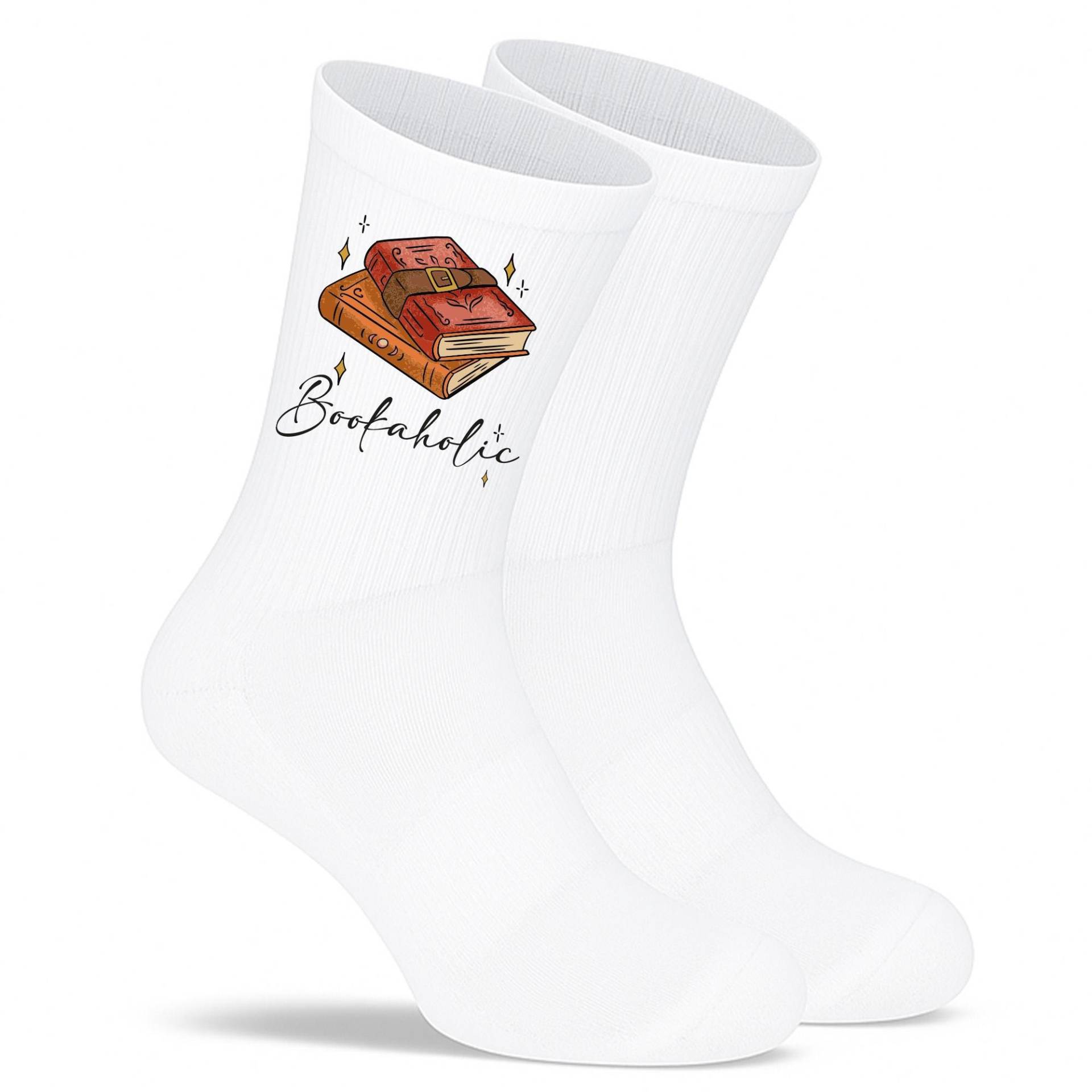 Socken „Bookaholic" - Lustige Leseratten-Socken | Geschenk Für Buchliebhaber Witzige Motivsocken Aus Bio-Baumwolle von PepamGeschenke
