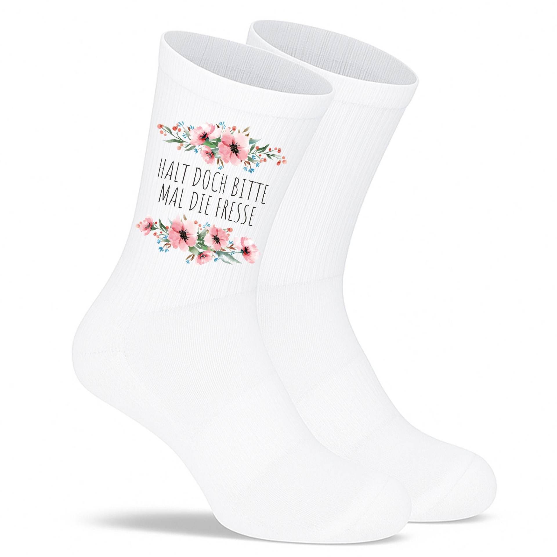 Socken „Halt Doch Bitte Mal Die Fresse" - Freche Spruchsocken | Lustige Geschenkidee Fun Socks Aus Bio-Baumwolle Made in Europe von PepamGeschenke