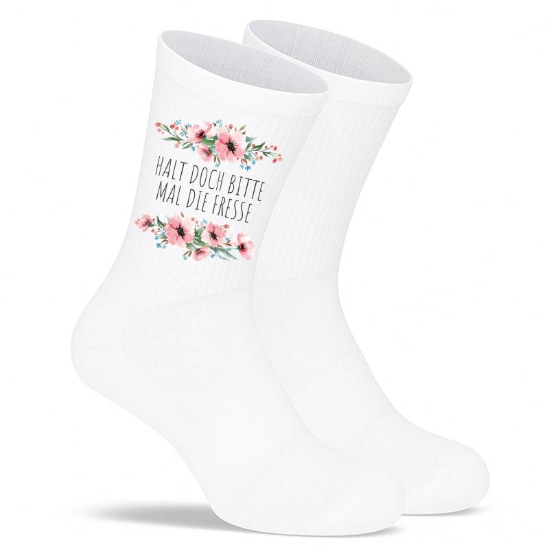 Socken „Halt Doch Bitte Mal Die Fresse" - Freche Spruchsocken | Lustige Geschenkidee Fun Socks Aus Bio-Baumwolle Made in Europe von PepamGeschenke