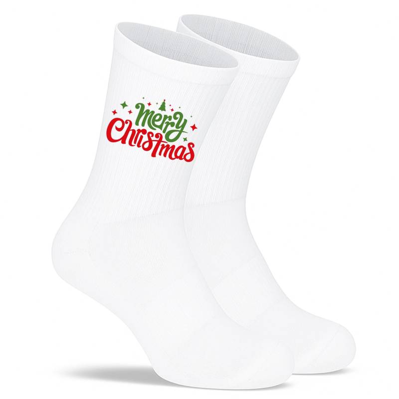 Socken „Merry Christmas" - Lustige Festliche Weihnachtssocken | Geschenkidee Für Männer & Frauen Made in Europe von PepamGeschenke