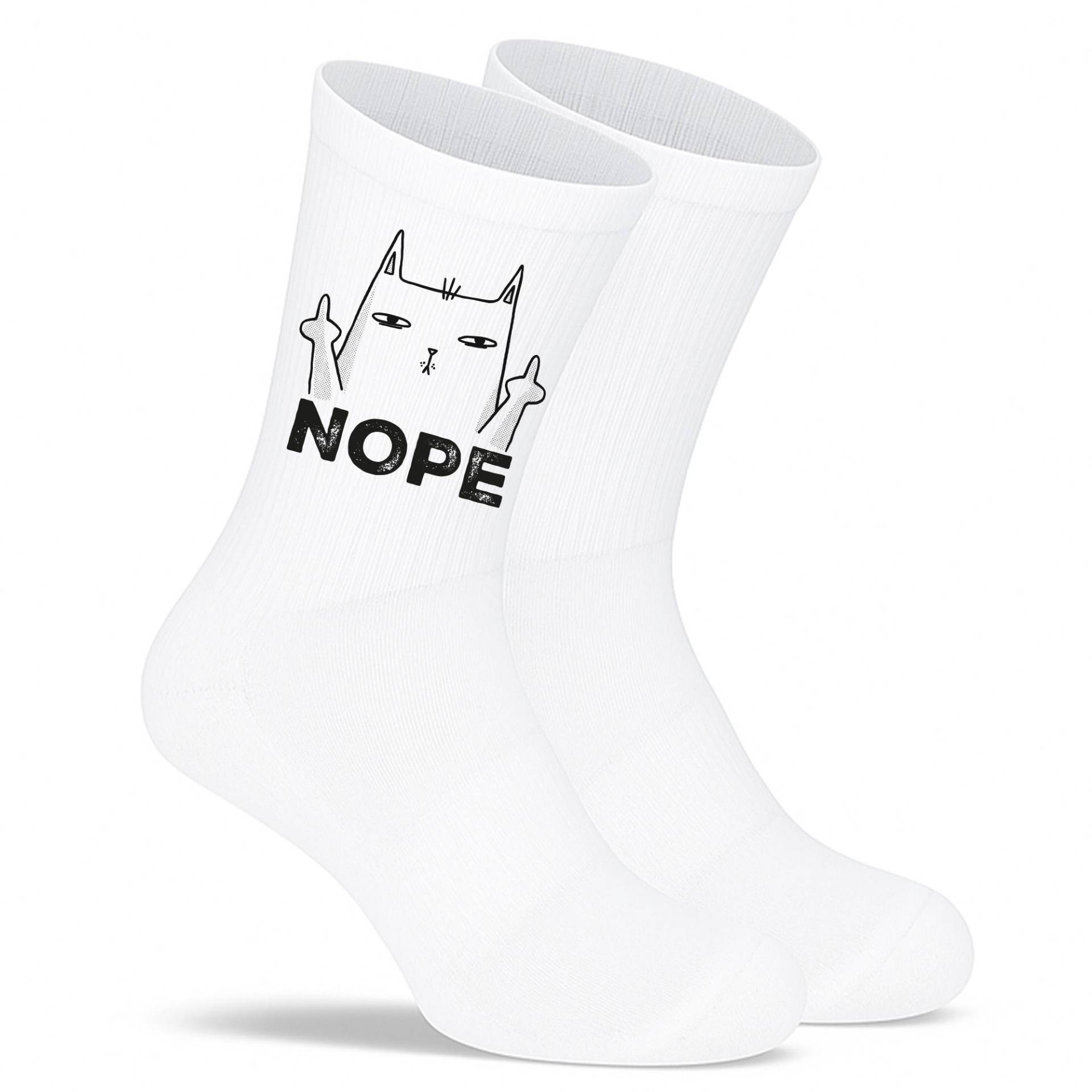 Socken „Nope" - Lustige Spruchsocken | Freche Statement Socks Aus Bio-Baumwolle Geschenkidee Mit Humor Made in Europe von PepamGeschenke