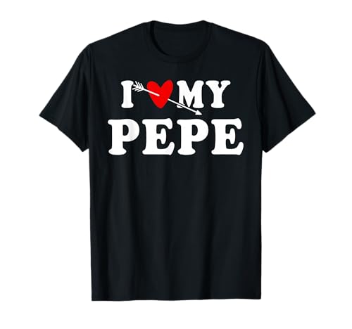 I Love My Pepe mit rotem Herz Geschenk für Männer, Frauen, Kinder T-Shirt von Pepe Father's day gifts Tee