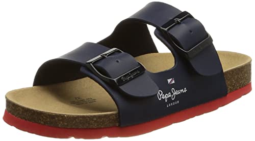 Pepe Jeans London Bio Corp Boy Flache Sandale, 595NAVY, 32 EU von Pepe Jeans London