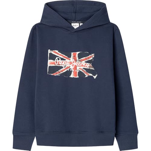 Pepe Jeans Jungen Clag Hoodie Jr Sweatshirt, Blau (Marineblau), 14 Jahre von Pepe Jeans