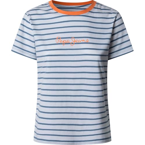 Pepe Jeans Damen Elba T-Shirt, stahlblau, M von Pepe Jeans