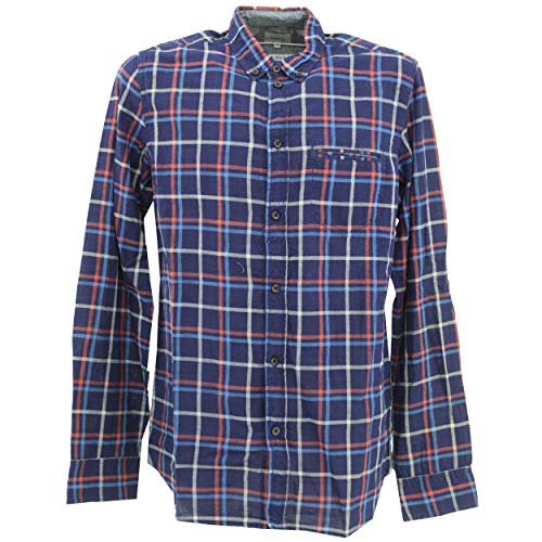 Pepe Jeans, Reid, Herren Langarm Hemd Leichtes Baumwollgewebe Dunkelblau Kariert M von Pepe Jeans