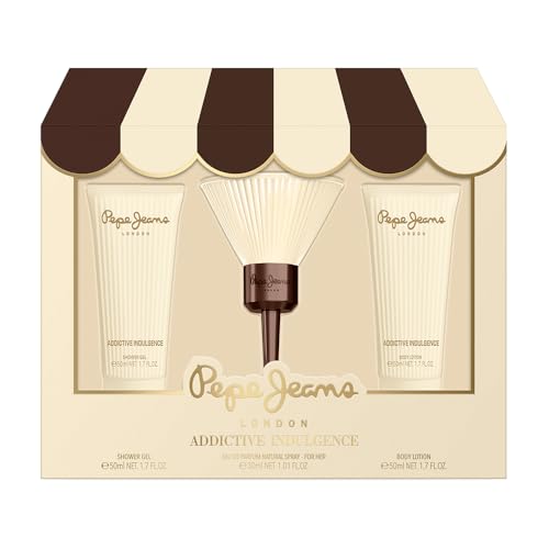 Pepe Jeans Addictive Indulgence Parfüm Frauen Geschenkset 30ml Eau de Parfüm Damen, 50ml Bodylotion, 50ml Duschgel von Pepe Jeans
