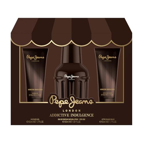 Pepe Jeans Addictive Indulgence Parfüm Herren Geschenkset mit Herren Parfüm 30ml, Duschgel 50ml und Aftershave 50ml von Pepe Jeans