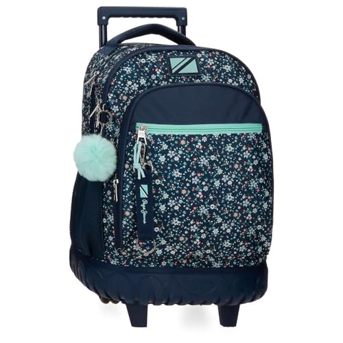 Pepe Jeans Alenka Federmäppchen, perfekte Größe für den Rucksack, die Aktentasche oder die Tasche von Joumma Bags, Denim, M, Rucksack mit Rädern von Pepe Jeans