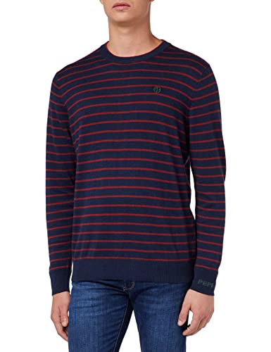 Pepe Jeans Andre Stripes Herren Lange Ärmel, 286burnt red, L von Pepe Jeans