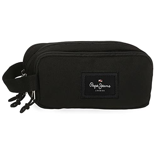 Pepe Jeans Aris, dreifaches Federmäppchen, Schwarz, Dreifach-Etui von Pepe Jeans