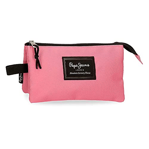 Pepe Jeans Aris Dreifach-Federmäppchen, 12 x 22 x 5 cm, Rosa, 12x22x5 cms, Dreifach-Etui von Pepe Jeans