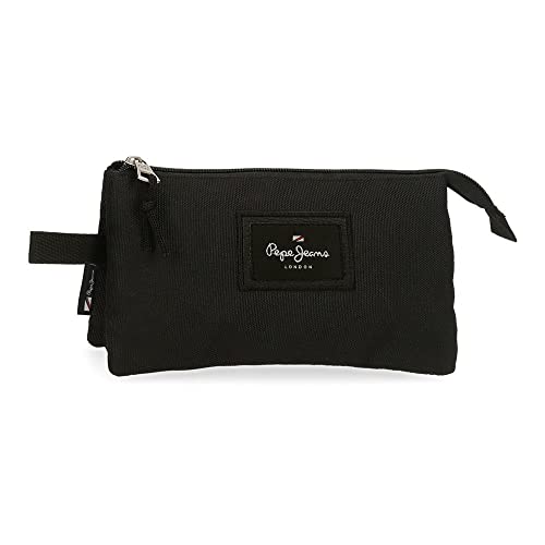 Pepe Jeans Aris Dreifach-Federmäppchen, 22 x 12 x 5 cm, Schwarz , 22x12x5 cms, Dreifach-Etui Pepe Jeans Aris Dreifach-Federmäppchen, 22 x 12 x 5 cm, Schwarz , 22x12x5 cms, Dreifach-Etui von Pepe Jeans