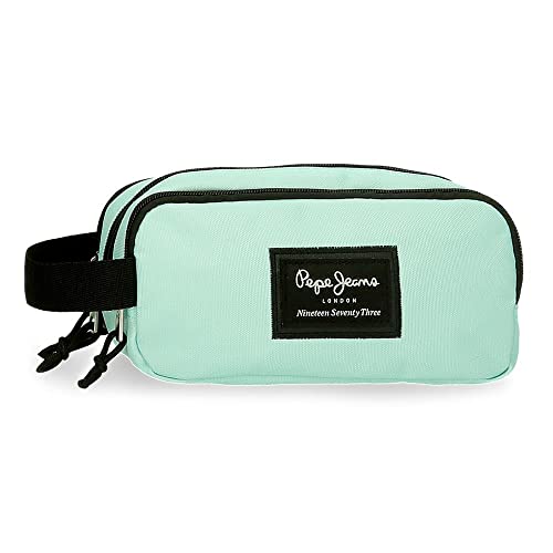 Pepe Jeans Aris Federmäppchen, dreifach, Blau, 22 x 10 x 9 cm, Polyester, blau, Dreifach-Etui von Pepe Jeans