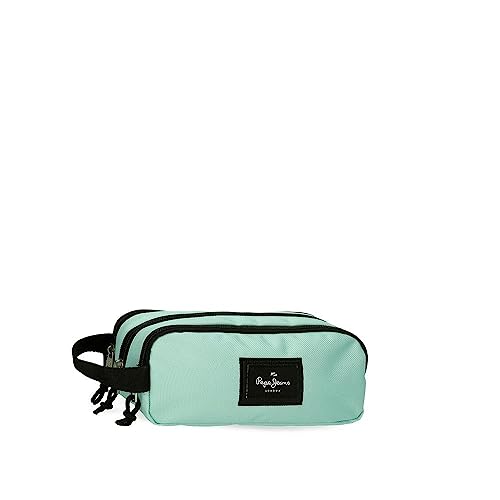 Pepe Jeans Aris Federmäppchen, dreifach, Grün, 22 x 10 x 9 cm, Polyester, grün, Talla única, Dreifach-Etui von Pepe Jeans