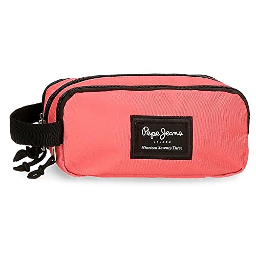 Pepe Jeans Aris Federmäppchen, dreifach, Rosa, 22 x 10 x 9 cm, Polyester, Rosa, Dreifach-Etui von Pepe Jeans