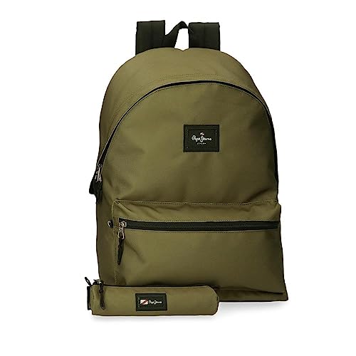 Pepe Jeans Aris Gepäck – Messengertasche für Kinder, Grün, Talla única, Laptop-Rucksack + Federmäppchen, grün, one size, Laptop-Rucksack + Schultasche von Pepe Jeans