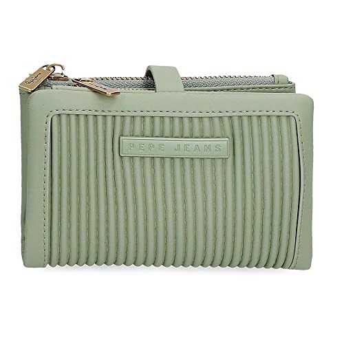 Pepe Jeans Aurora Geldbörse mit grünem Kartenhalter 14,5 x 9 x 2 cm Kunstleder von Pepe Jeans