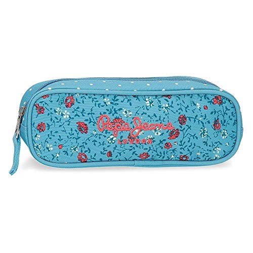 Pepe Jeans Ava Federmäppchen Blau 22 x 7 x 3 cm Polyester von Pepe Jeans