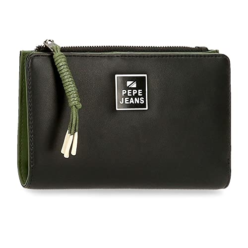 Pepe Jeans Bea Geldbörse mit schwarzem Kartenhalter 17x10x2 cm Kunstleder von Pepe Jeans