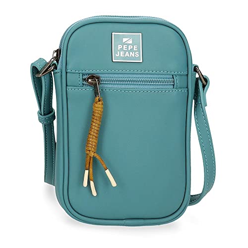 Pepe Jeans Bea Umhängetasche Handyhalter Blau 11x17,5x2,5 cm Kunstleder von Pepe Jeans