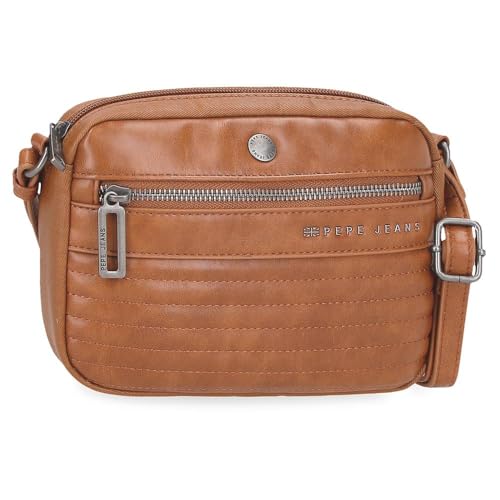 Pepe Jeans Biker, Kulturbeutel, Umhängetaschen, perfekt zum Organisieren, mehrere Fächer von Joumma Bags, braun, Bandolera 21, Umhängetasche 21 cm von Pepe Jeans